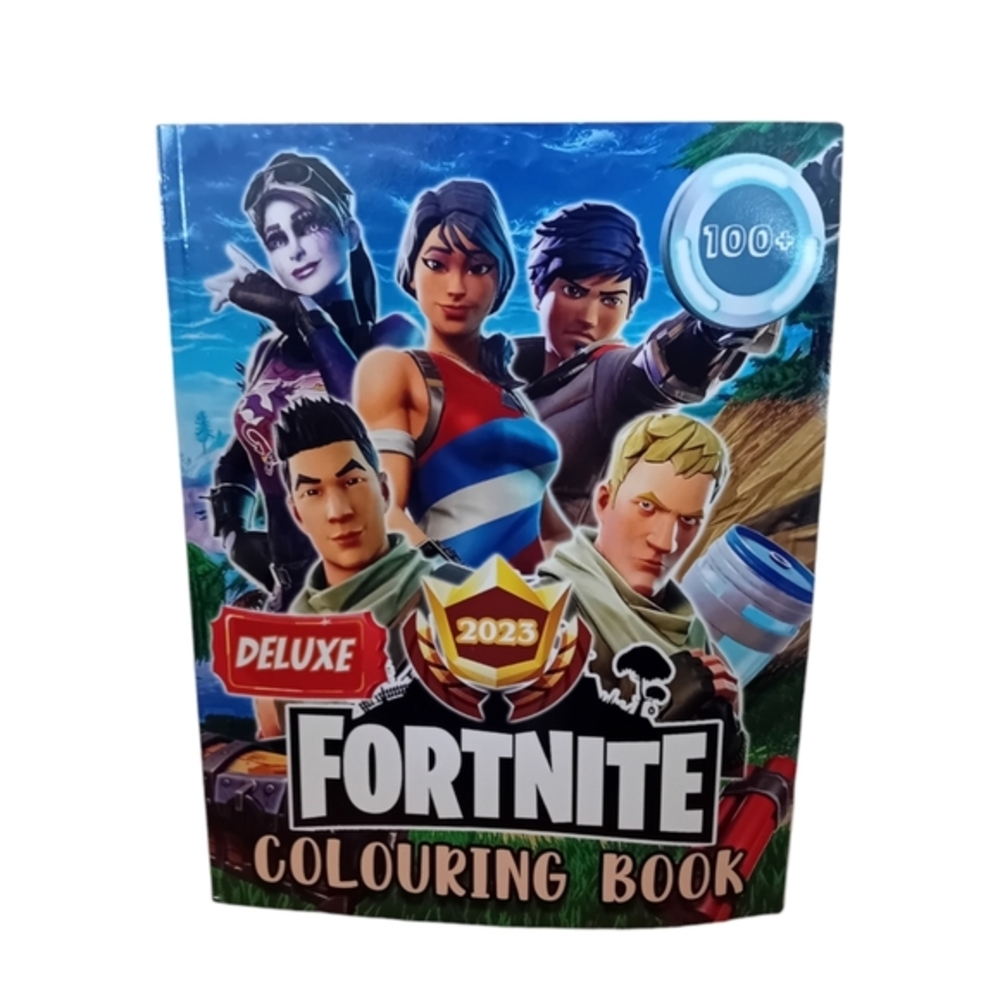 New Unused Kids Teens Deluxe Fortnite Colouring Book 100+ Pages To Color